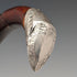 1899 British antique brown shaft, curved handle, pure silver decoration, walking stick, 85cm